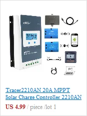 Tracer 50/60/80/100A со слежением за максимальной точкой мощности, Солнечный Контроллер заряда 12V 24V 36V 48V регулятор epever MT50 WI-FI Bluetooth ПК Связь мобильный A