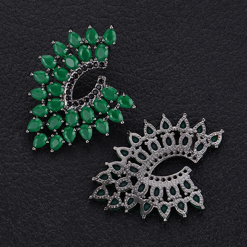 

SisCathy 2019 New Hot Big Statement Earrings For Women Charm Shiny Stud Earrings Jewelry Cubic Zirconia Wedding Accessories