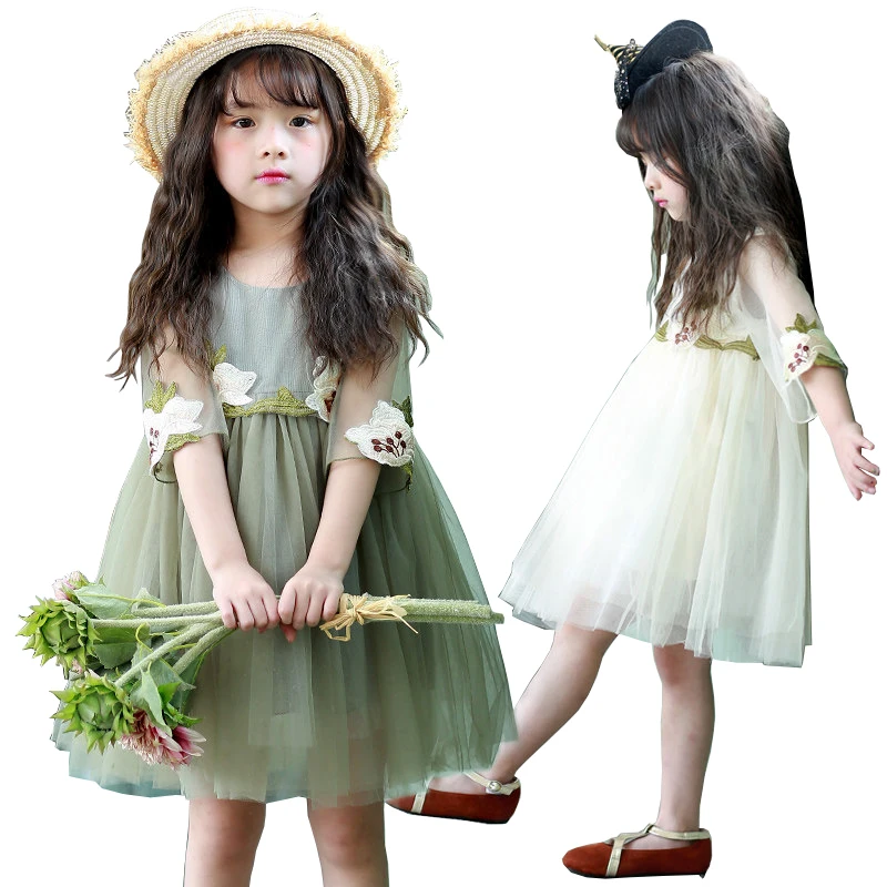 Платье для девочек 2019 Весна и лето новое иностранное детское платье лохматое