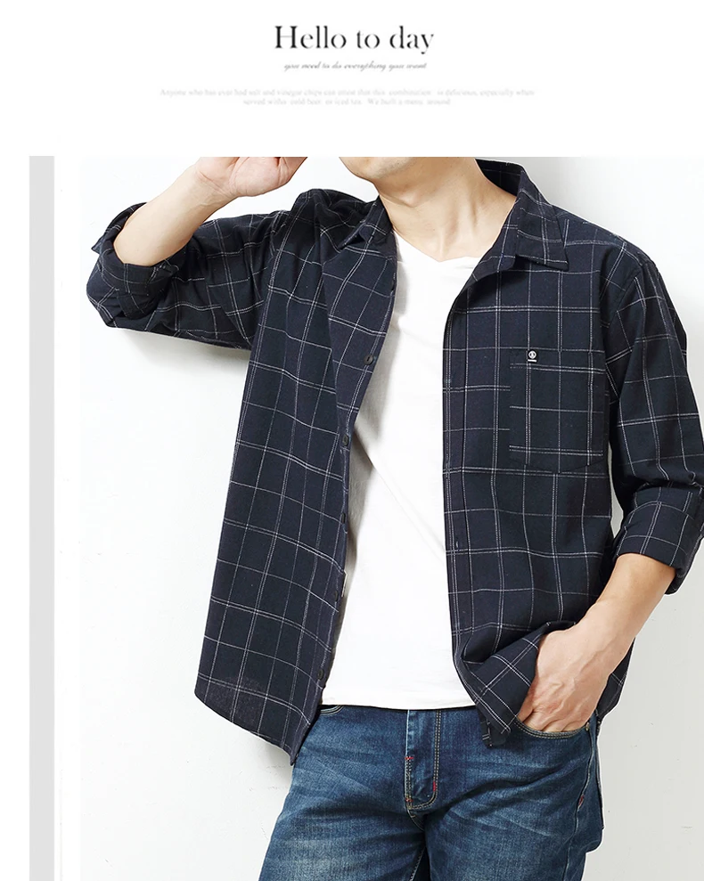 Клетчатая рубашка, мужские рубашки, новинка, осенняя мода, Chemise Homme, мужские рубашки с длинным рукавом, Классическая мужская блузка, мужская рубашка 7XL