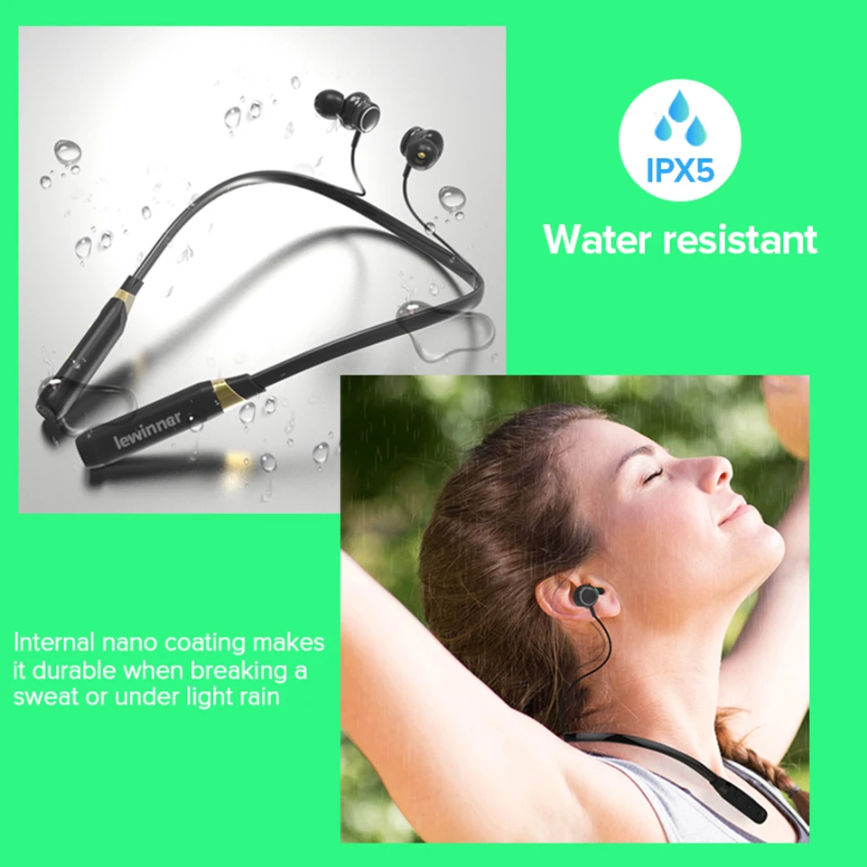 Lewinner J16 Bluetooth наушники со встроенным микрофоном беспроводные легкие спортивные с