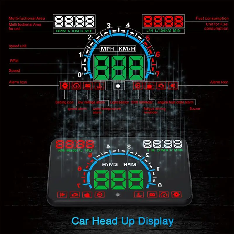 BEESCLOVER 5 8 &quotHud OBD2 цифровой универсальный проекционный дисплей автомобильный