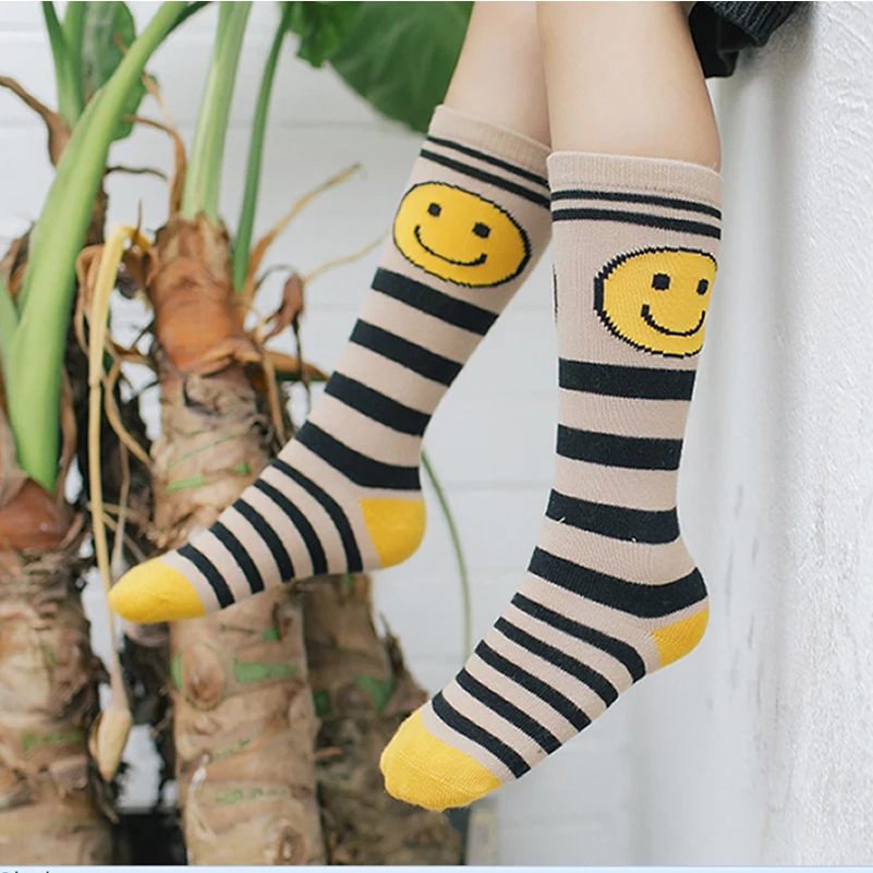 Детские мягкие хлопковые носки для девочек и мальчиков рисунок в полоску