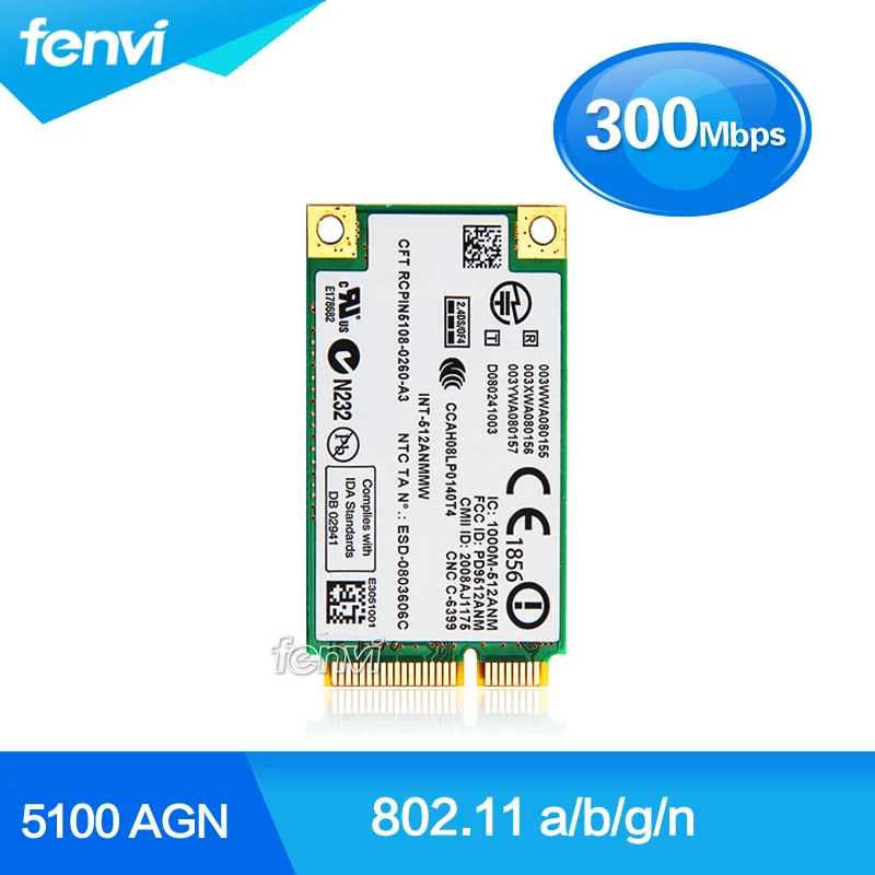 Для HP Intel 512an_mmw 5100 AGN Dual Band 300 Мбит/с Беспроводной WiFi Link Mini pci-e карты 802.11a/b/ g/N 2.4 ГГц 5 SPS