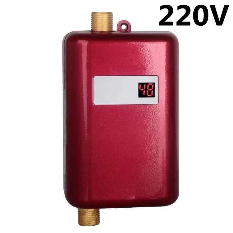220V Red DMWD 3800 Вт Электрический водонагреватель мгновенный проточный водонагреватель 110 В/220 В 3.8квт температурный дисплей Отопление душ Универсальный - Цвет: 220V Red