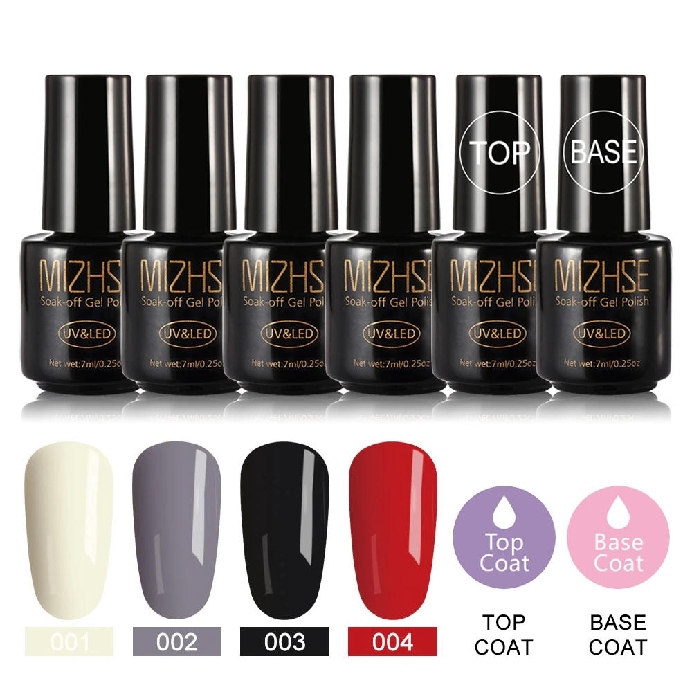 MC-C006 MIZHSE Soak off базовый гель верхнее покрытие гель лак для ногтей маникюрный лак длительный цветной гель для ногтей набор комплектов - Цвет: MC-C006