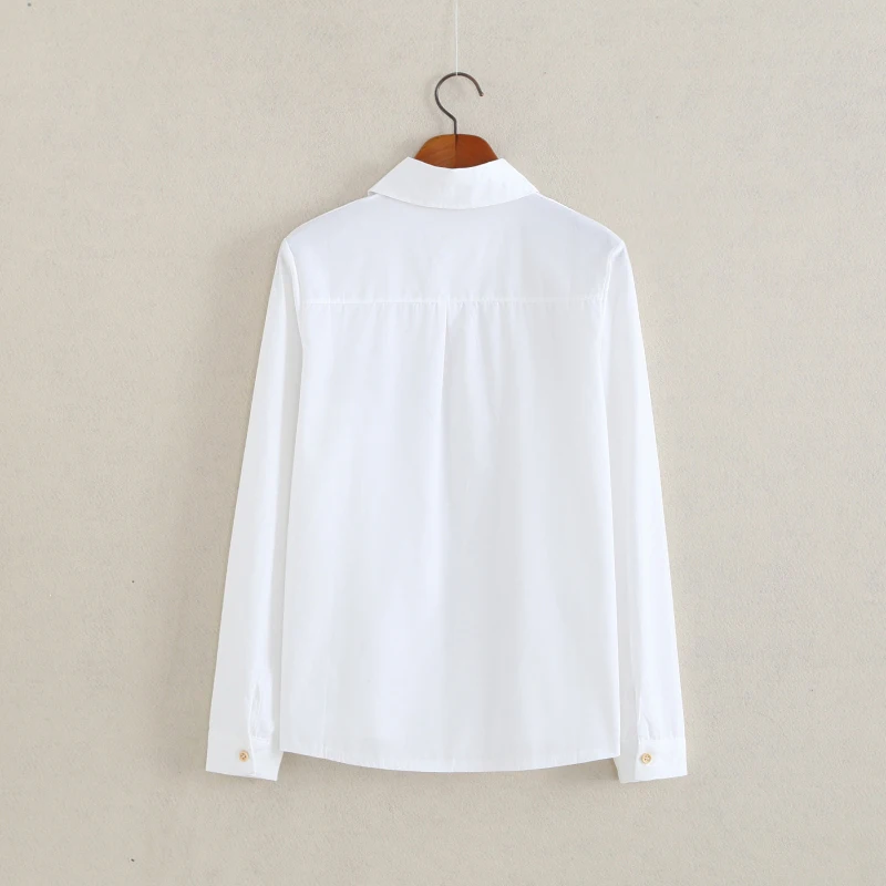 Блузка женская белая с вышивкой в Корейском стиле 2020|female shirts|white shirtblouses tops |