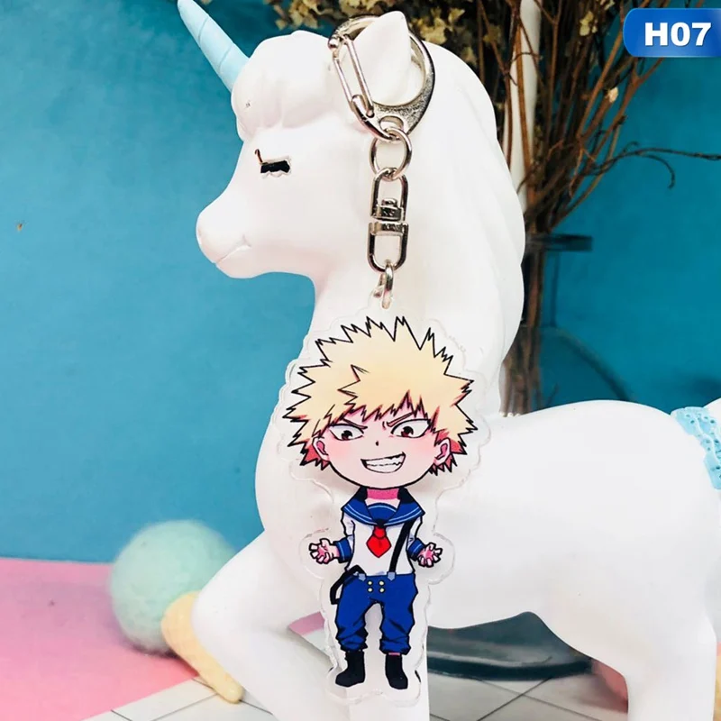 07 My Hero Academy брелок двухсторонний брелок кулон акриловый аниме аксессуары брелок с фигурками из мультфильмов - Цвет: 07