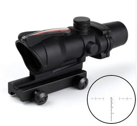 Black 4x32 red light Ohhunt охотничий ACOG 4X32 оптика из настоящего волокна шеврон BDC Сетка Красный Зеленый с подсветкой прицел для винтовки. 223. 308 Калибр - Цвет: Black 4x32 red light