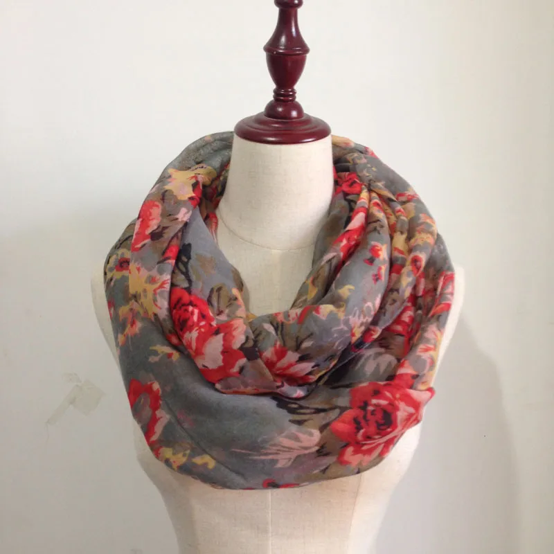 Модные стильные шарфы весна лето осень женский шарф с цветочным принтом шаль