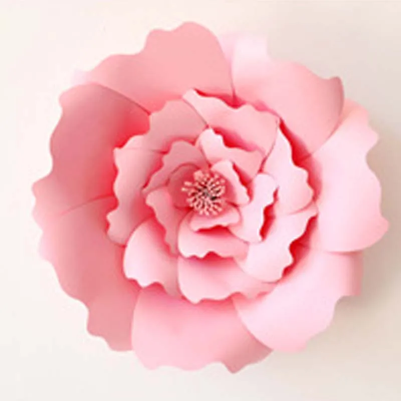 40CM Round corners 40 см голова DIY бумажные цветы для украшения свадебной вечеринки, гигантская картонная бумага цветочный фон, искусственная большая Роза Настенный декор - Цвет: 40CM Round corners