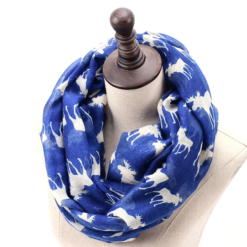 Новые женские Модные Рождество милый олень печати Шарфы для женщин