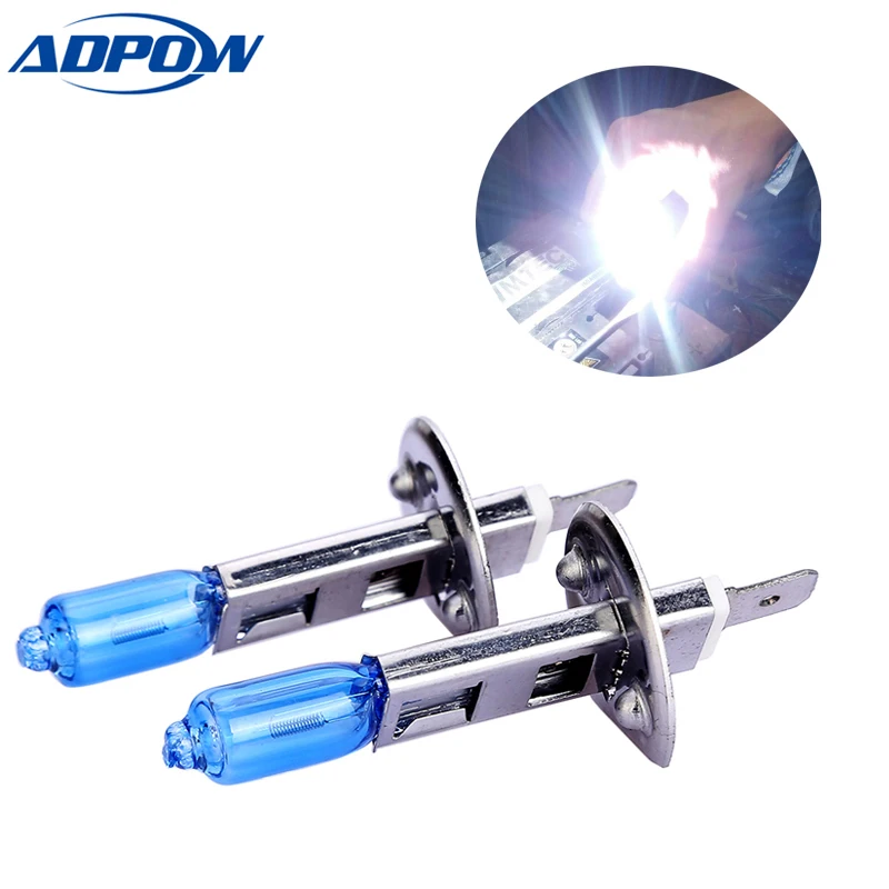 

2pcs H1 55W 12V Super Bright White Fog Lights Halogen Bulbs 6000k High Power Car Headlight Lamp Car Light