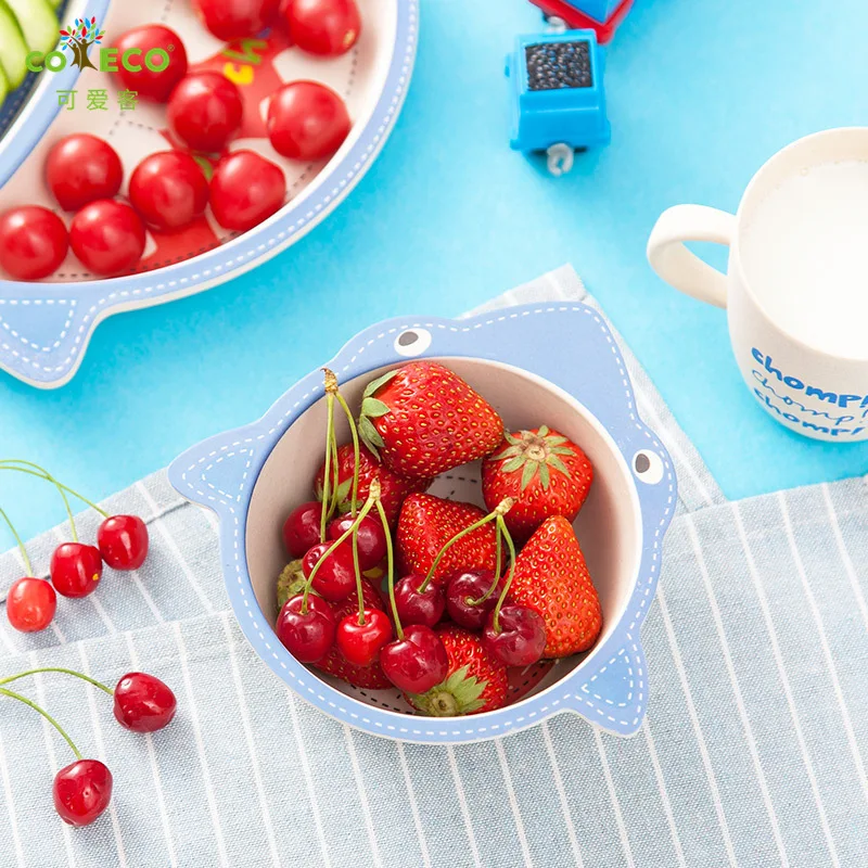 Доступная безопасная мультяшная тарелка посуда для детей из бамбукового волокна