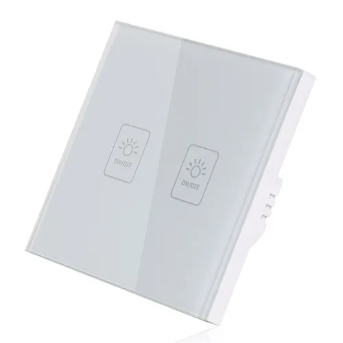 2 gang white Tuya Smart Life RF433 Wifi смарт-коммутатор ЕС Великобритания беспроводной пульт дистанционного управления работает с Alexa IFTTT Google Home мини умные домашние модули - Комплект: 2 gang white