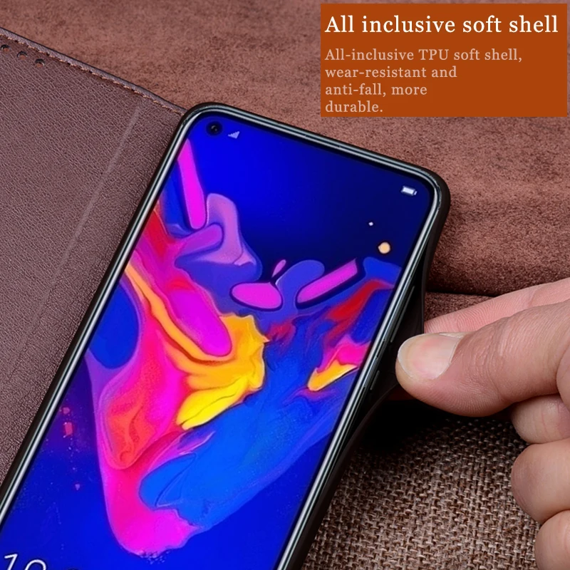 Чехол AIBOULLY для Huawei Honor V20 мягкий силиконовый чехол из натуральной кожи с откидной