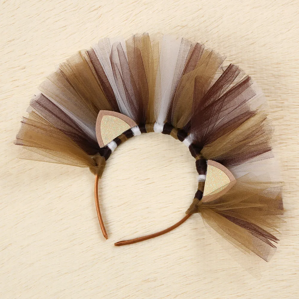 Платье-пачка для девочек на Хэллоуин карнавал вечеринка Лев с повязкой голову |