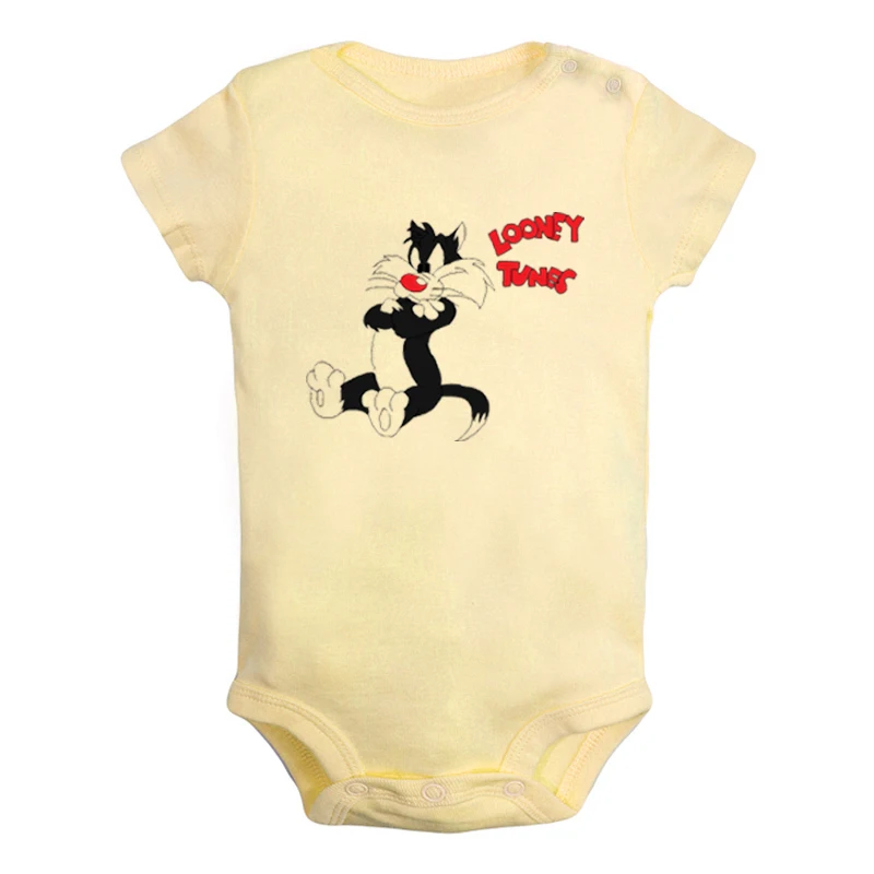 JaBaby1342YD Милый детский комбинезон с изображением кота Сильвестра Looney ttes для новорожденных мальчиков и девочек, Униформа-комбинезон с принтом, боди для младенцев, одежда хлопковые комплекты - Цвет: JaBaby1342YD