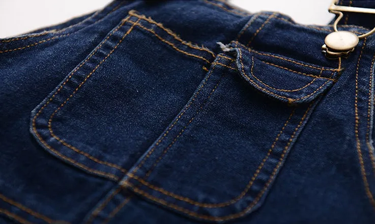 Новинка джинсовый комбинезон для мальчиков и девочек Детские Модные брюки на