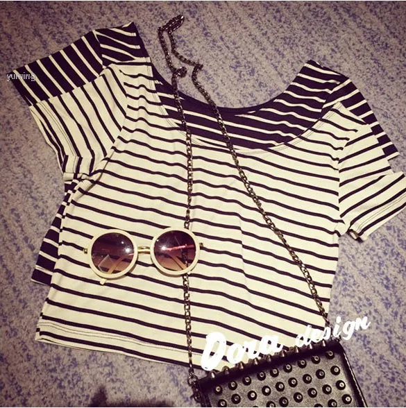 Новое поступление летом 2015 дамы женщин о образным вырезом с коротким рукавом