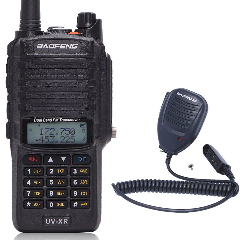 add speaker mic Baofeng UV-XR 10 Вт радио двухдиапазонный cb радио IP67 Водонепроницаемый Мощный Walkie Talkie 10 км дальность двухстороннее радио для охоты - Цвет: add speaker mic