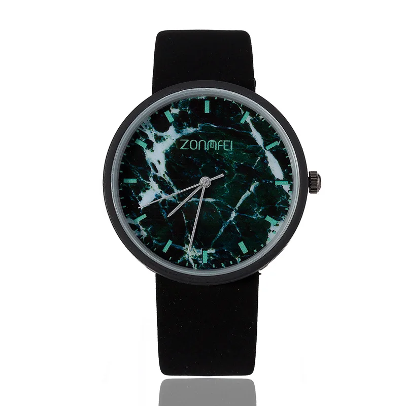 Мода 2017 г. Мрамор узор Для женщин часы Элитный бренд кожа Водонепроницаемый