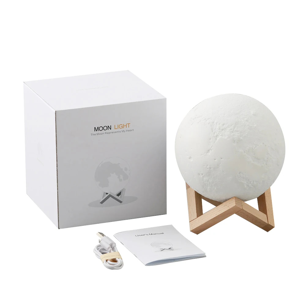 3D принт луна лампа ночник 2 цвета Изменение сенсорный выключатель ночные лампы