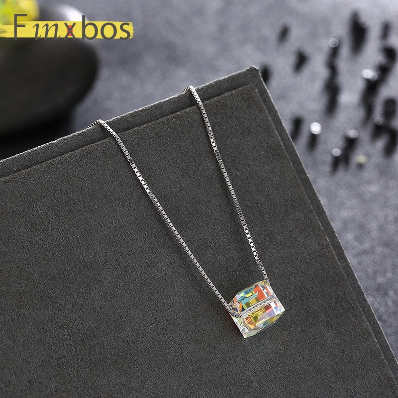 Finxbos S925 ожерелье из стерлингового серебра с сахарным хрусталем для