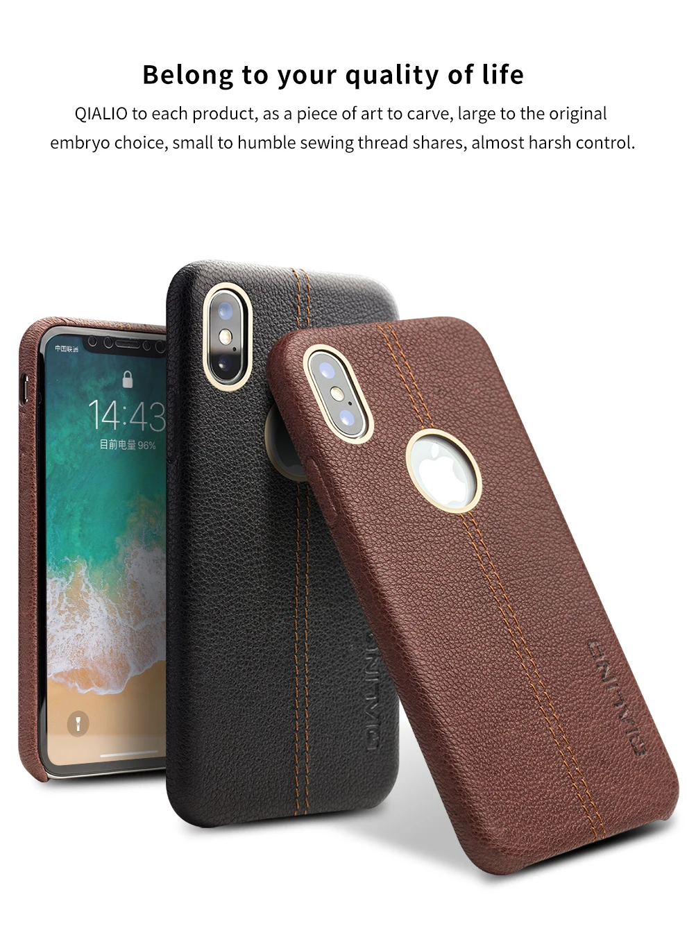 QIALINO защитная задняя крышка из натуральной кожи для iPhone X/10, роскошный модный Ультратонкий чехол для телефона iPhone X для 5,8 дюймов