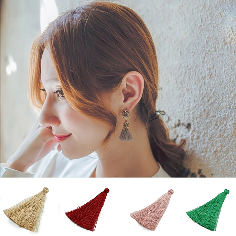 Шелковая кисточка Длинная лента с бахромой для ожерелий серег ключей сумки