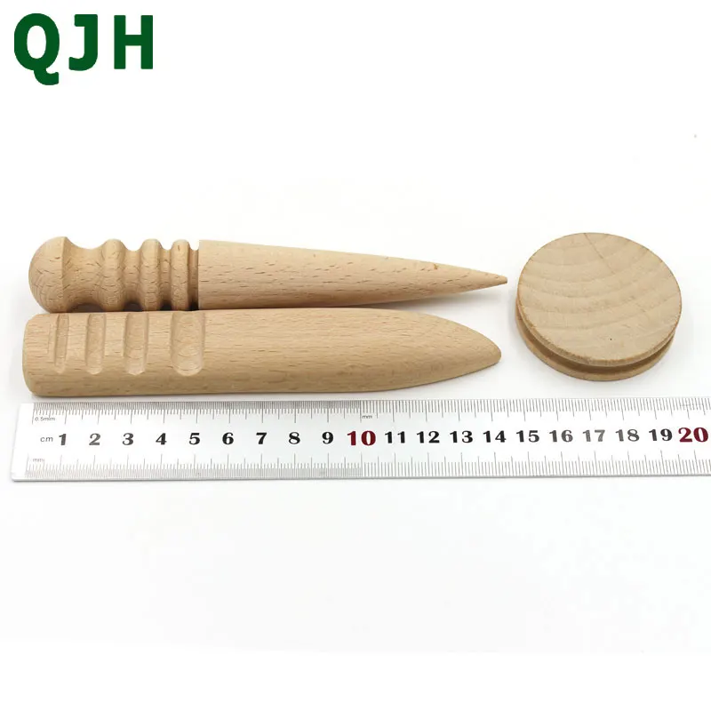 Бренд QJH 3 шт. инструменты для кожи сделай сам деревянное ремесло полировка