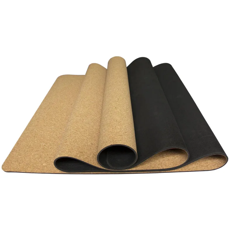 Натуральный пробковый TPE коврик для йоги экологически чистый нескользящий 183*61 см