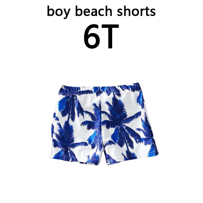 Coconut Tree Print Swimsuit Mommy And Me One Piece Mom And Daughter Bikini Set Family Look Swimwear Men Boy Dad Son Beach Shorts - Цвет: boy size 6T
