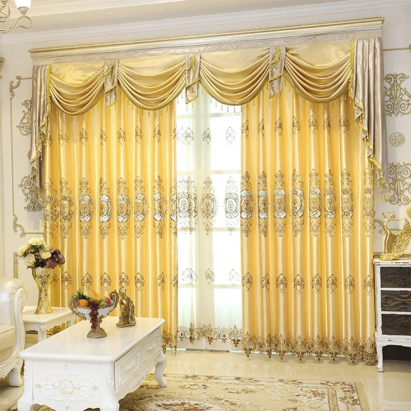 High end Европейский стиль Вышитые окно плотные шторы для спальни гостиной villa hotel 2