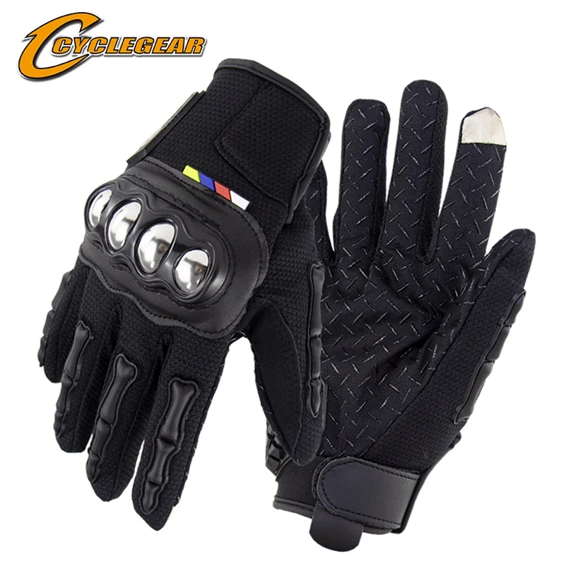 CYCLEGEAR CG667 Нескользящие мотоциклетные перчатки с сенсорным экраном Motocicleta Guantes летние мото Luva Tatica Мотокросс Revit - Цвет: black