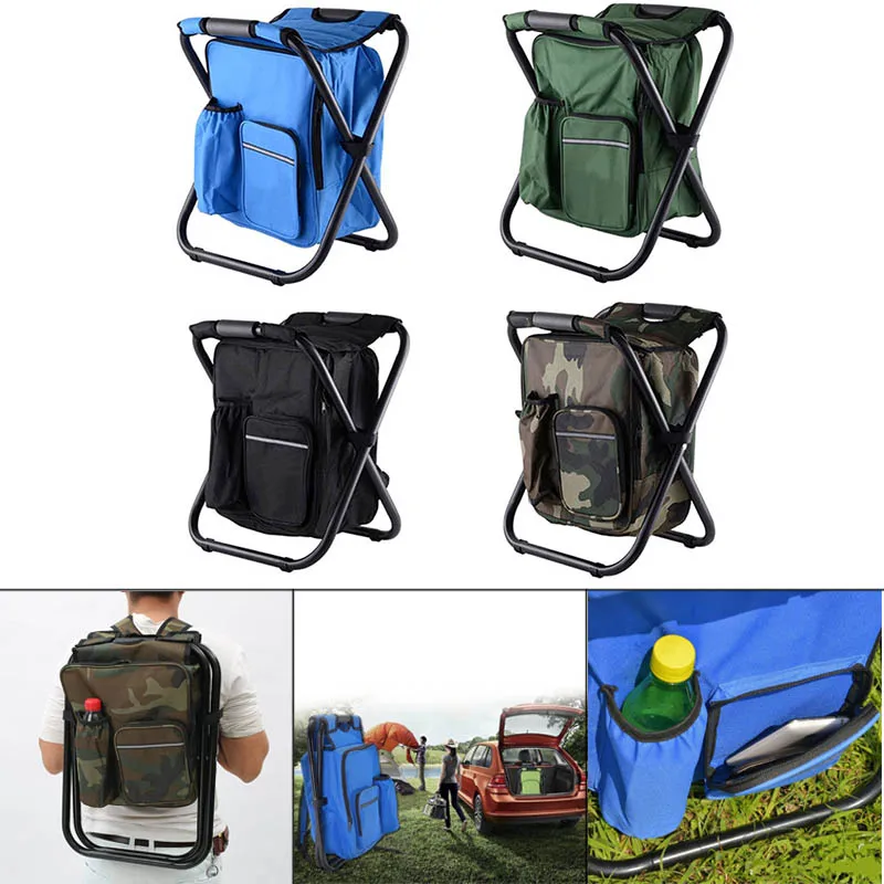 

Hot Selling Multifunctional Foldable Camping Chair Seat with Picnic Bag Hiking Seat Bag