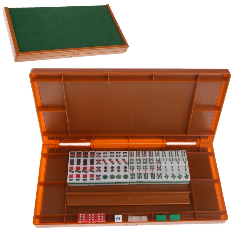 Забавный портативный мини 144 Набор для игры в маджонг Mah jong настольная