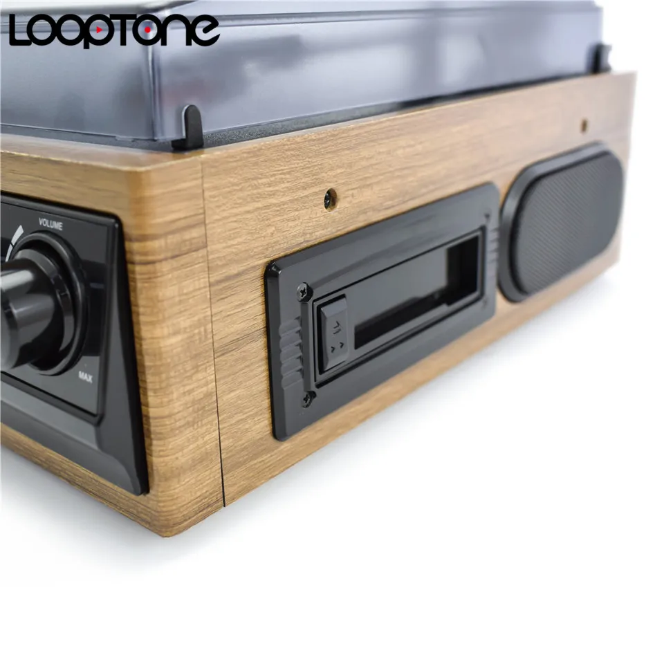 LoopTone USB проигрыватель виниловых дисков 2 встроенные динамики проигрыватели W/AM/FM радио кассеты LP запись