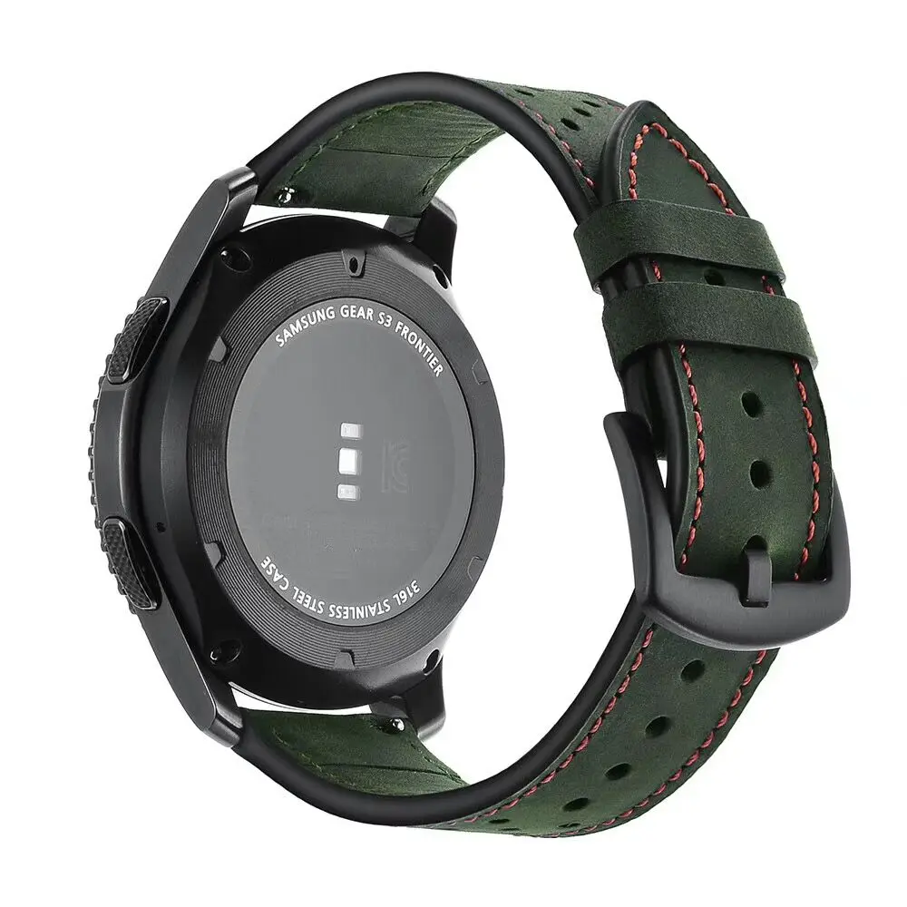 Navy Часы с ремешком из натуральной кожи, ремешок для samsung Galaxy Watch 42 мм 46 мм Шестерни S3 huawei Watch 2 Pro ремешок для часов Huami 22 мм браслет - Цвет ремешка: Navy