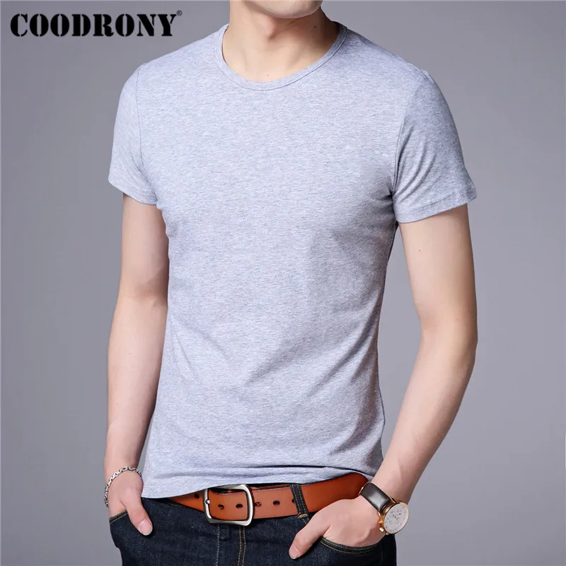 COODRONY хлопковая футболка с коротким рукавом Мужская Уличная Классическая