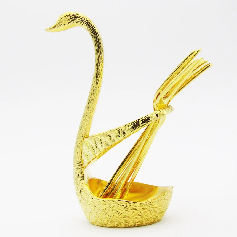 Золотой Лебедь фрукты Вилка десертный набор модные креативные Костюмы роскошный