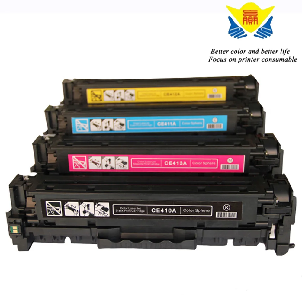 Одиночная продажа совместимый тонер-картридж CE410A CE411A CE412A CE413A для HPs Color LaserJet M451 M351