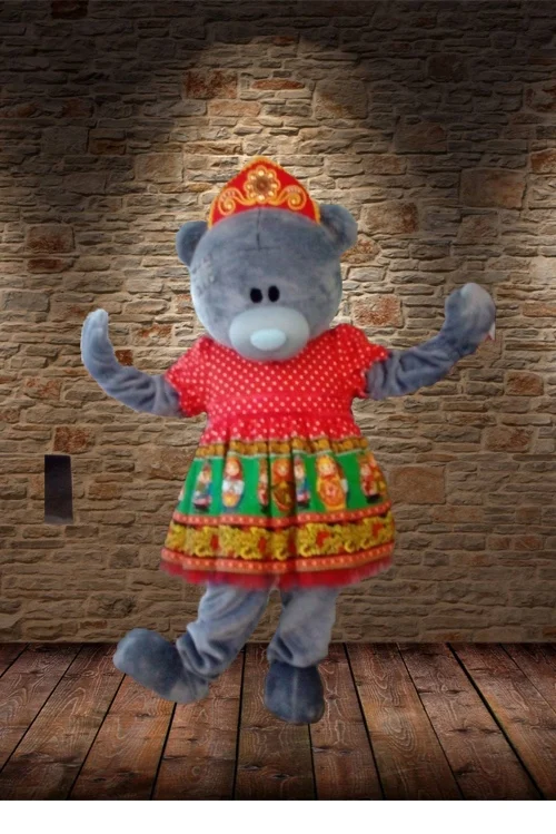 Christmas Teddy bear mascot costumes pink dresses Teddies bear tailsman doll cosplay costumes for Xmas Carnival party event