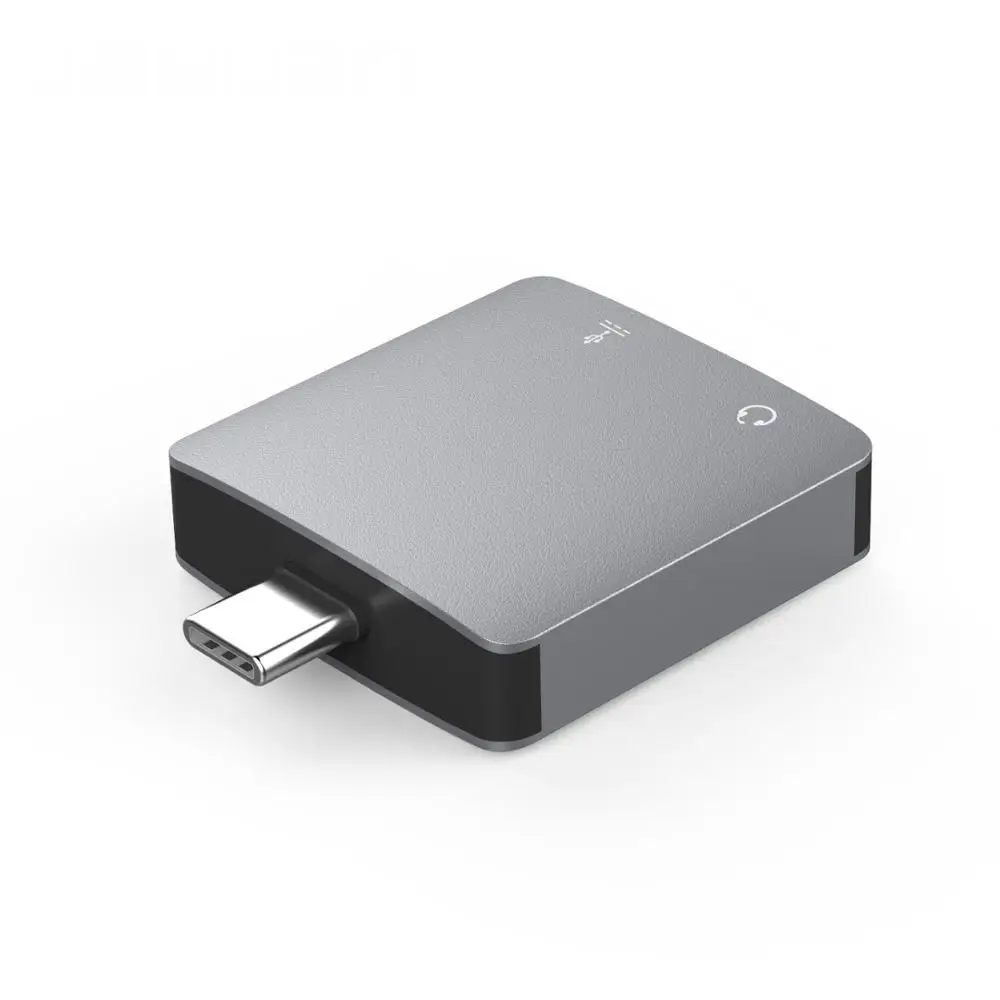 JZYuan Тип usb C 2 в 1 аудио адаптер зарядки прослушивания разъем для наушников lightning разветвитель для huawei p20 Xiaomi samsung S8 - Цвет: Gray
