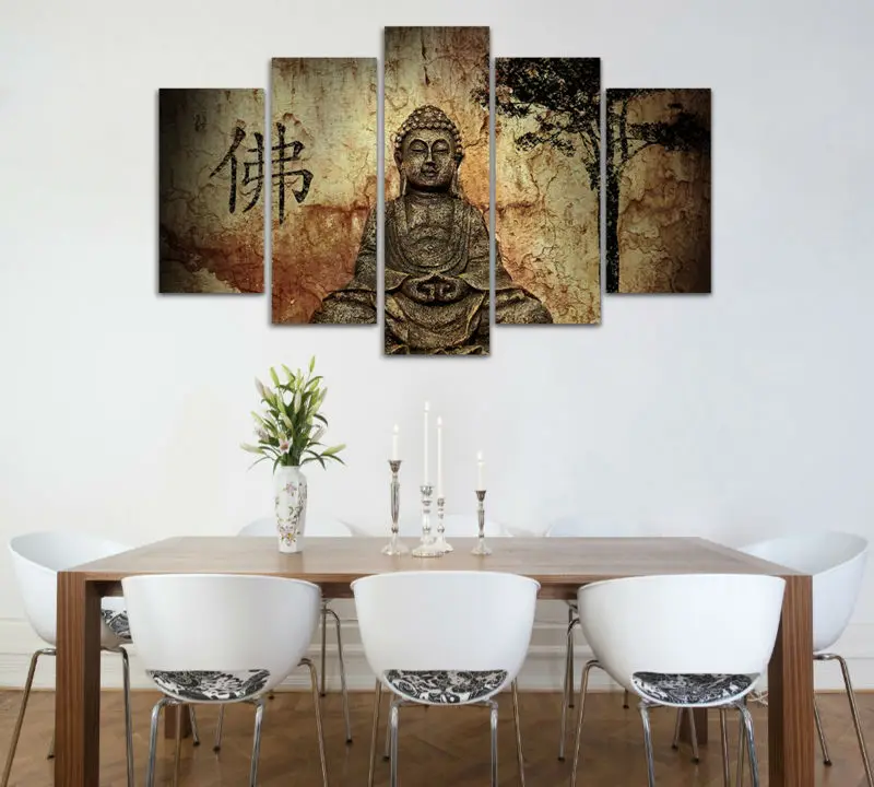 Unframed Print orchid flower buddha Painting On Canvas Art picture For Living room wall decor Home art | Дом и сад