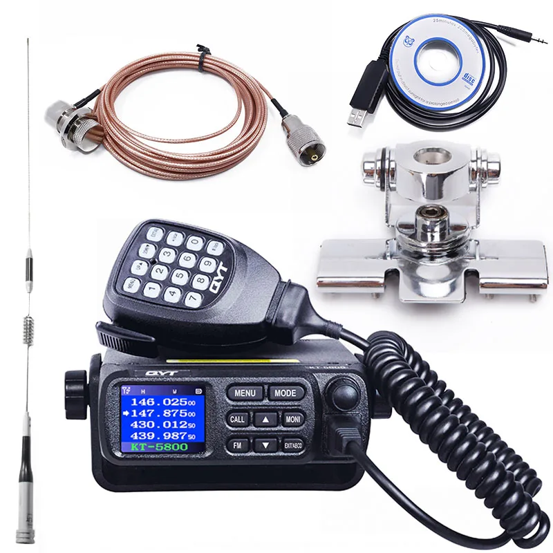 as pic show 3 QYT KT-5800 12/24V VHF Любительская рация ANI с металлическим ремешком регулируемой длины DTMF Dual Band Quad в режиме ожидания Цвет Экран 25 Вт мини автомобиль Ham Радио Quad Band мобильный трансивер для грузовиков - Цвет: as pic show 3