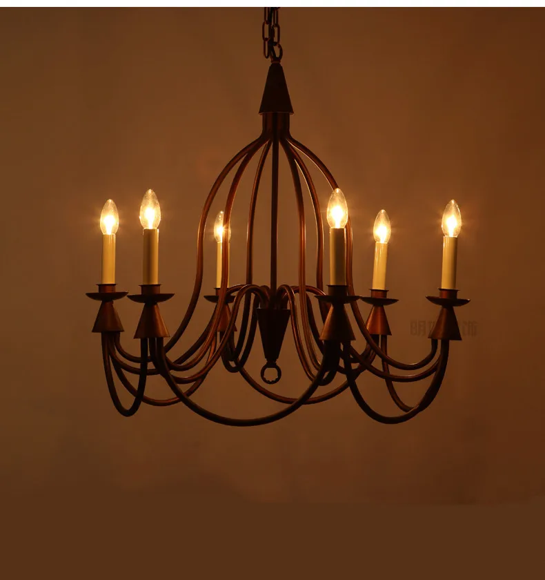 Nordic rustic iron chandelier for coffee shop bedroom Bar warehouse vintage lighting living room garden hanging lamp | Лампы и