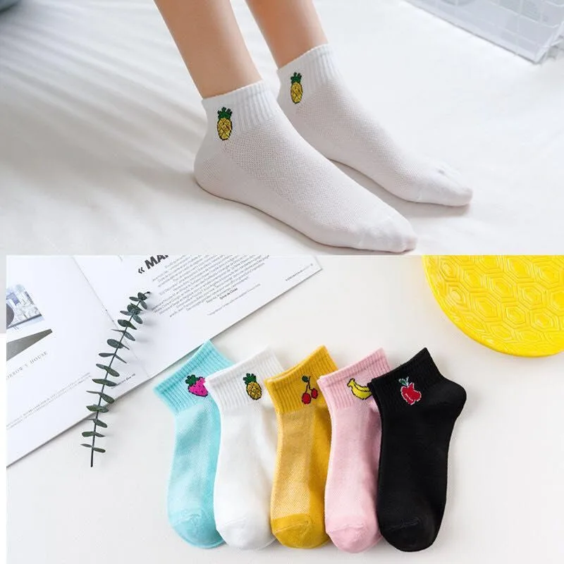 Носки невидимки женские хлопковые однотонные с сердечками 5 пар|Носки| |