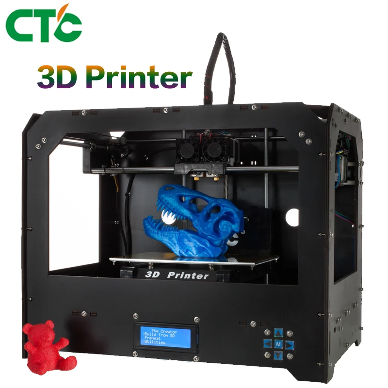 CTC 3d принтер FDM Высокоточный репликатор 4 двойной экструдер для 3D Drucker две насадки