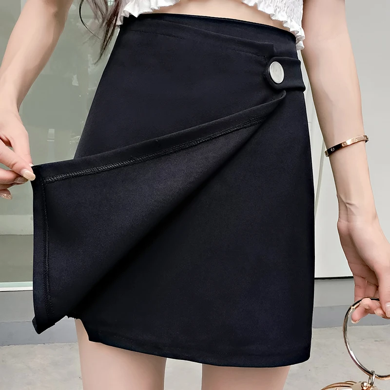 Нерегулярные сплит юбки летние женские с высокой талией офисные большие размеры